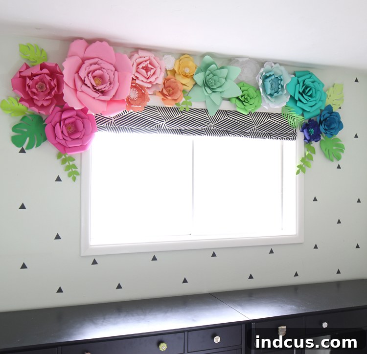 How to make paper flowers Vibrant DIY paper flowers decorating a craft room