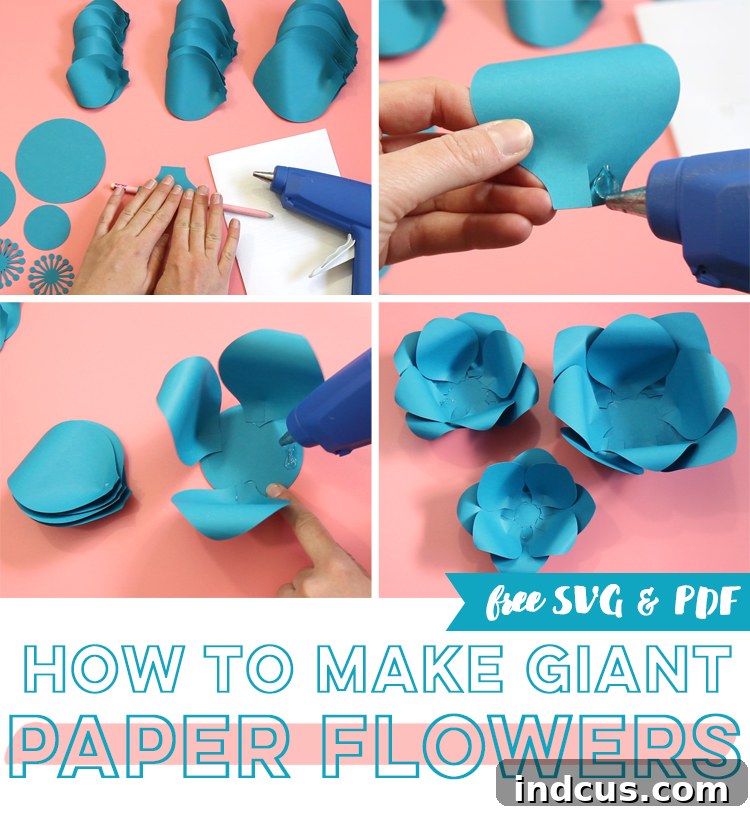 Crafting Beautiful Paper Blooms 2 Detailed view of a handmade giant paper flower