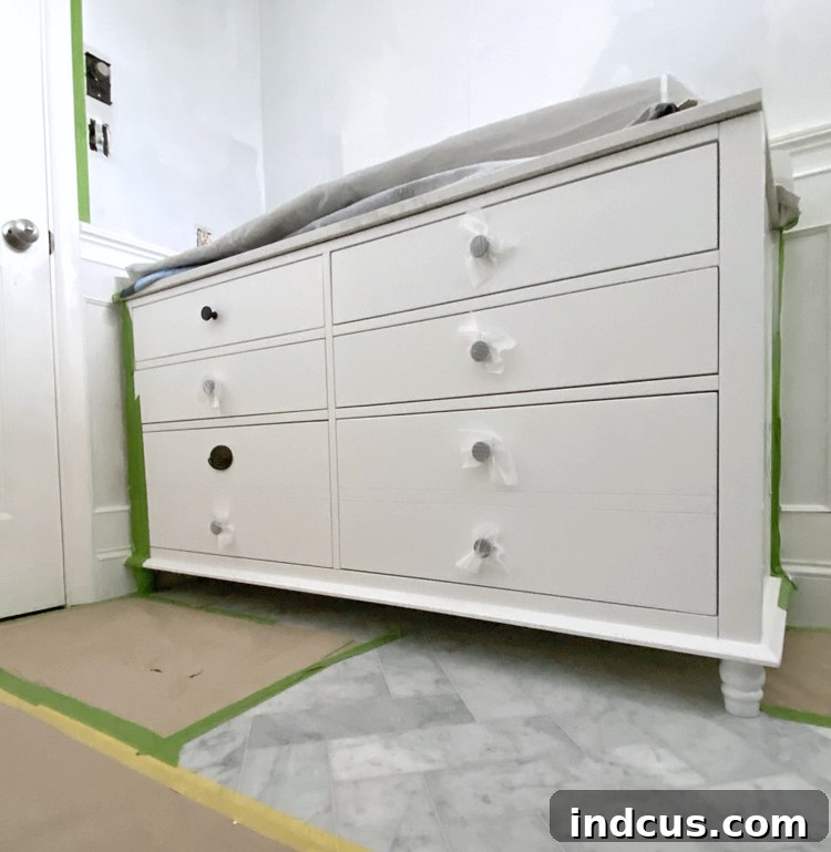 bathroom vanity with all drawers