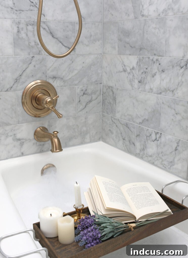 Luxurious freestanding bathtub in a beautifully renovated bathroom, inviting a relaxing soak