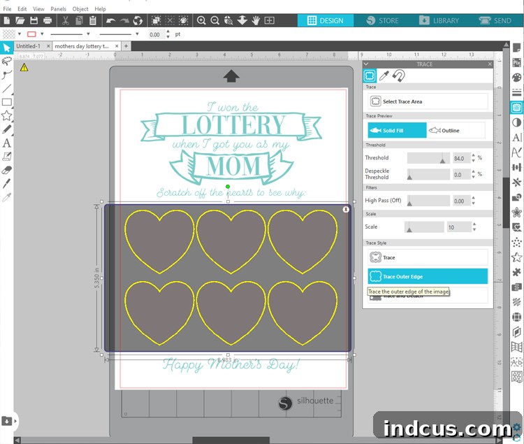 trace outer edge silhouette studio