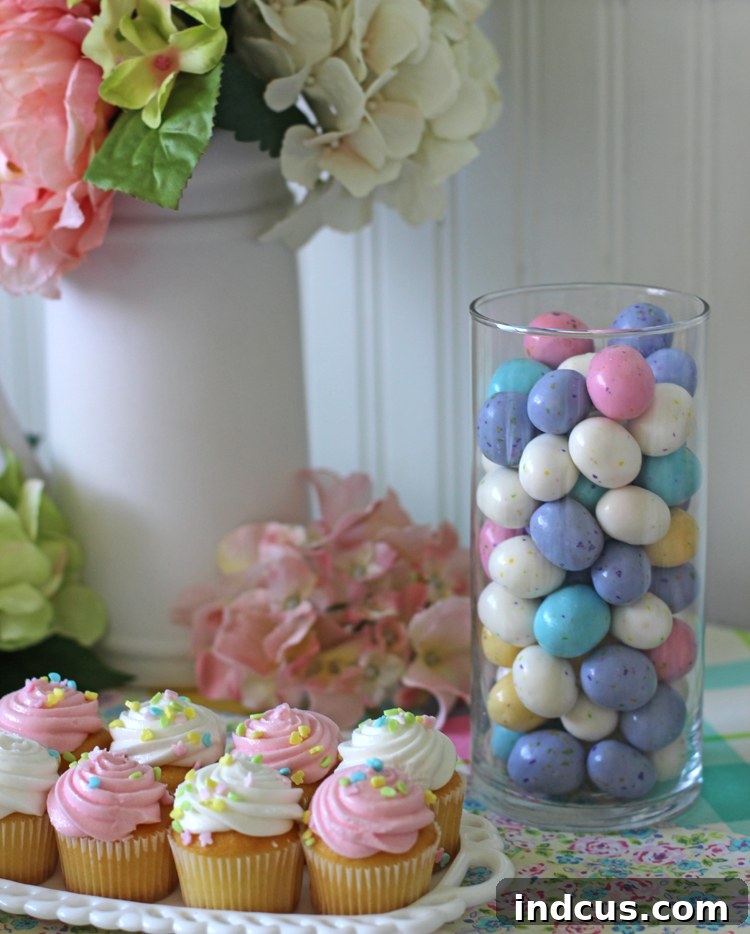 Colorful dessert table for Spring celebrations
