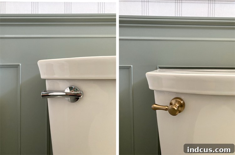 how to switch out the toilet flush handle