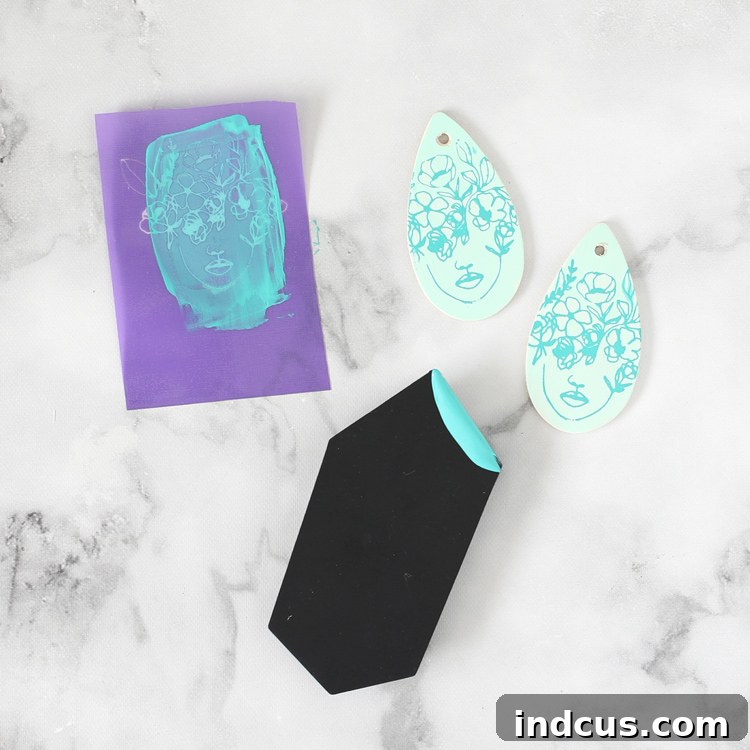 screen print stencil application on jewelry