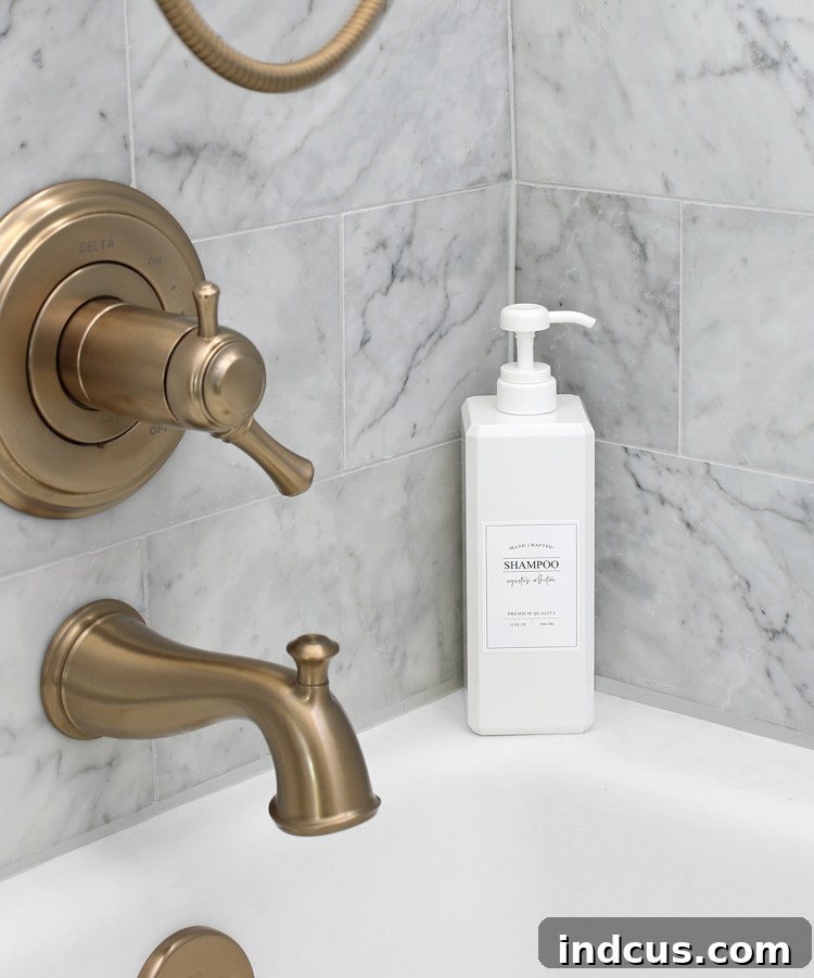 switch out store bought shampoo bottles