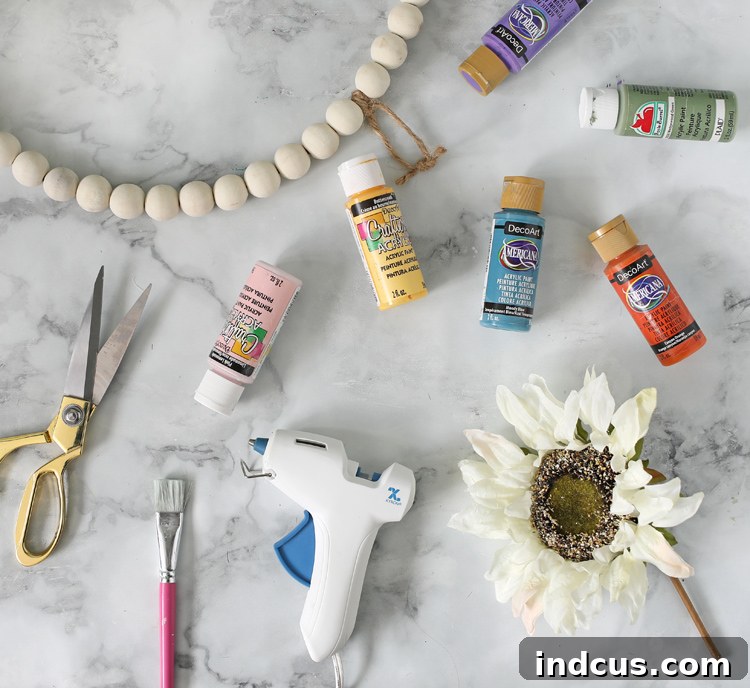 Detailed step-by-step tutorial images showing how to create a handmade fall sunflower wreath