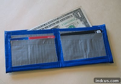 Classic duck tape wallet craft showing card slots and compartments