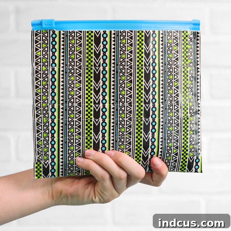 Stylish patterned duck tape zippered pouch for small items