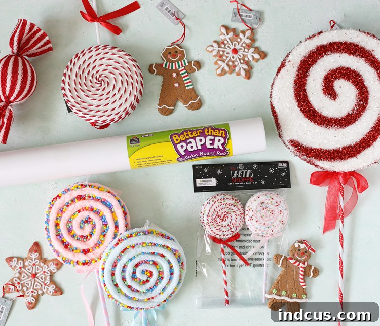 Selection of gingerbread themed Christmas decorations available at Hobby Lobby