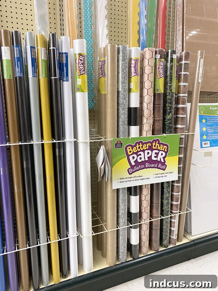 White bulletin board paper rolls, ideal for DIY frosting