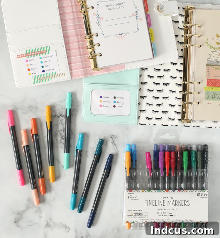 Color Coded Markers for Planners