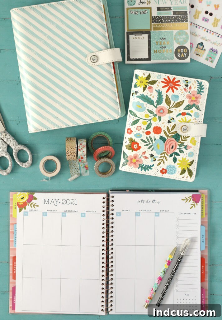 Hobby Lobby Spiral Bound Planner Features