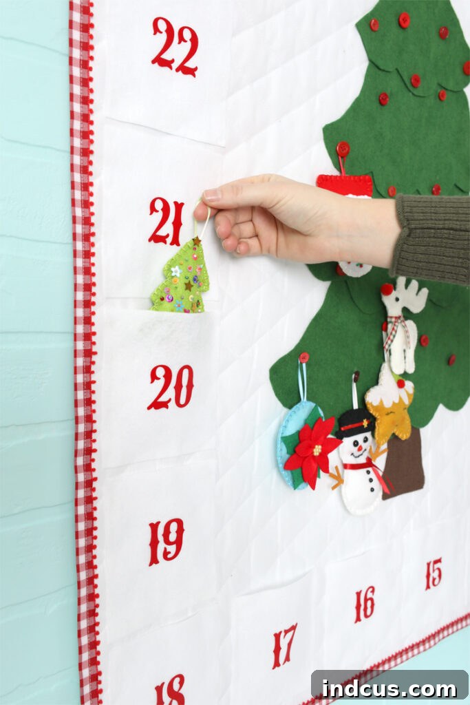 fabric advent calendar with pockets tutorial