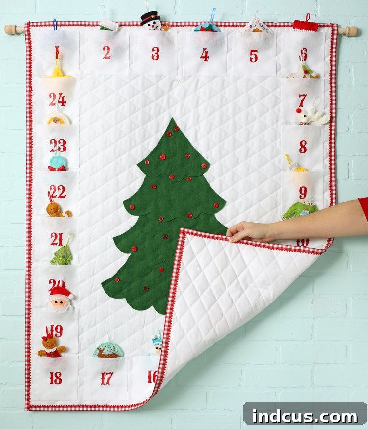 fabric christmas countdown wall hanging