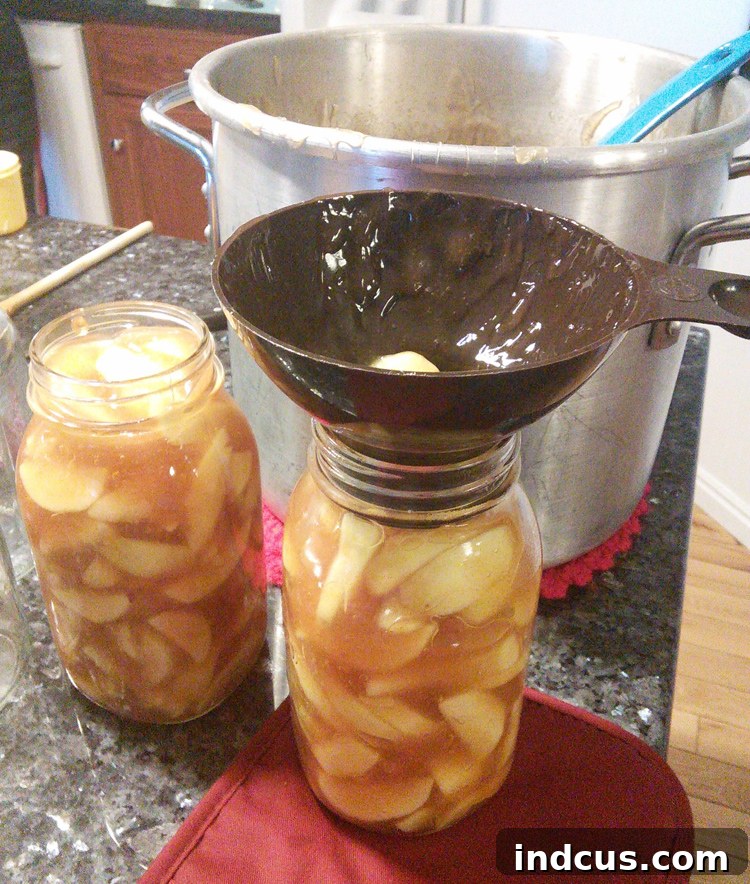 apple pie filling for home canning ready for processing