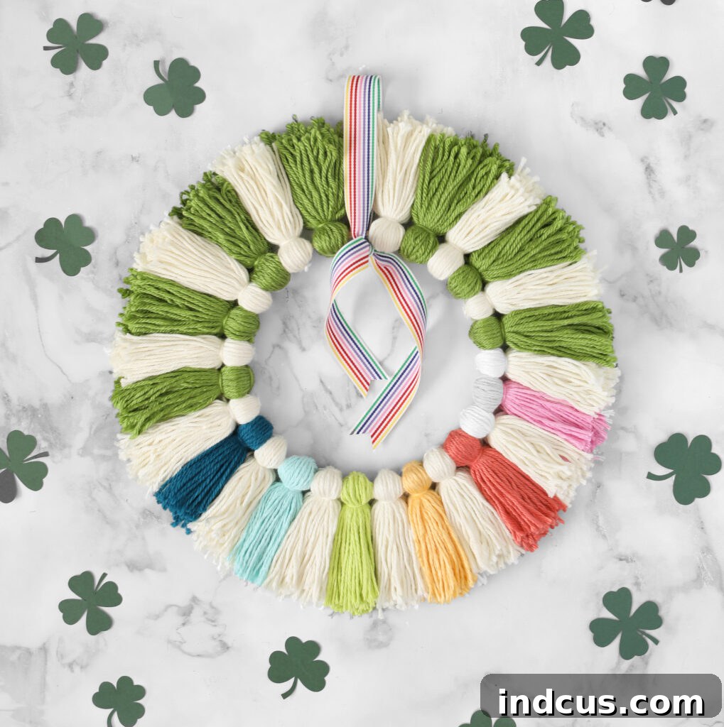 St. Patrick's Day tassel wreath craft tutorial
