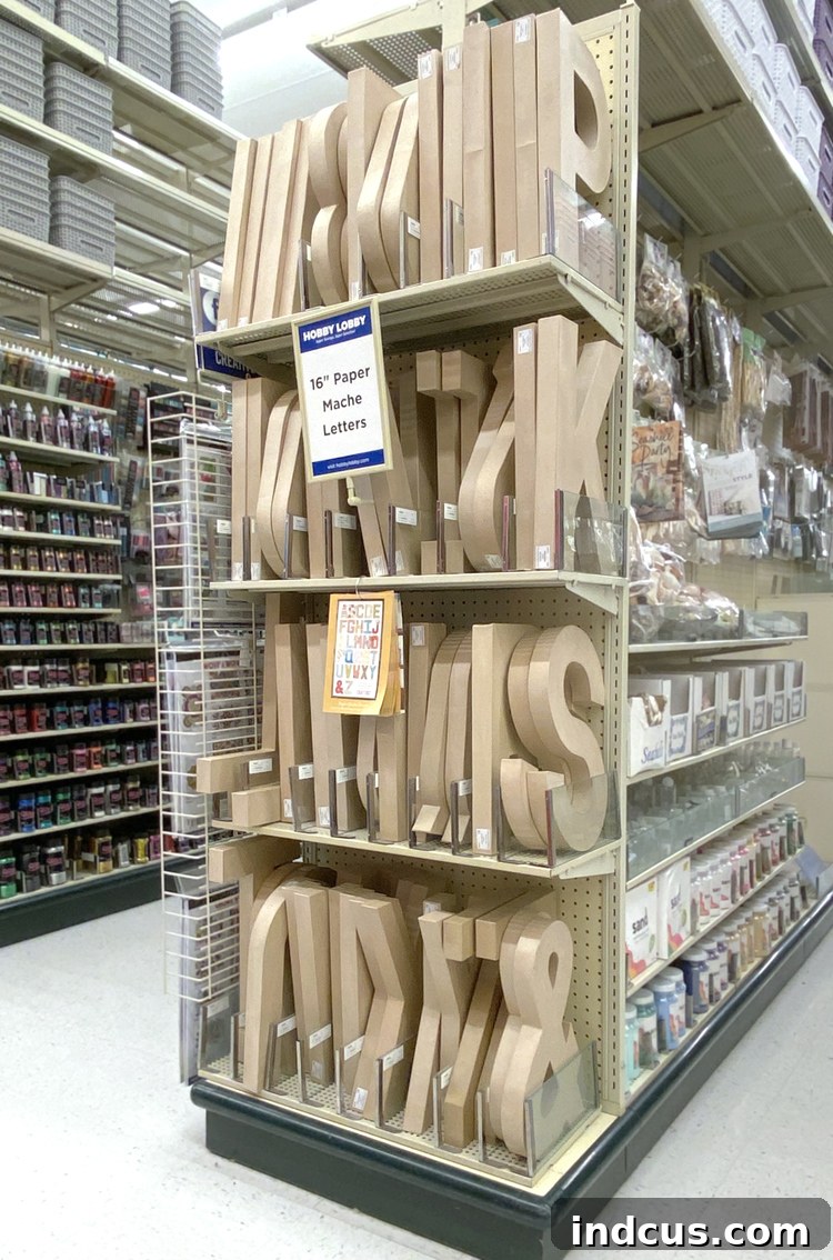 Large paper mache letters from Hobby Lobby for DIY charcuterie