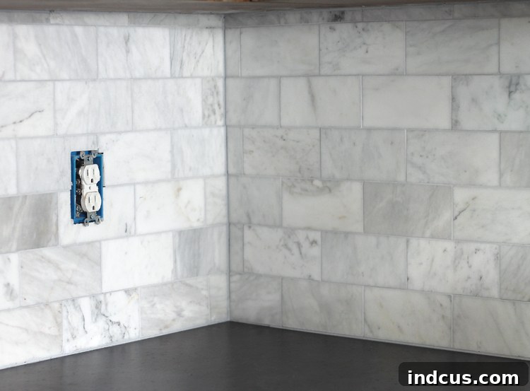 Proper technique for tiling an inside corner with subway tile