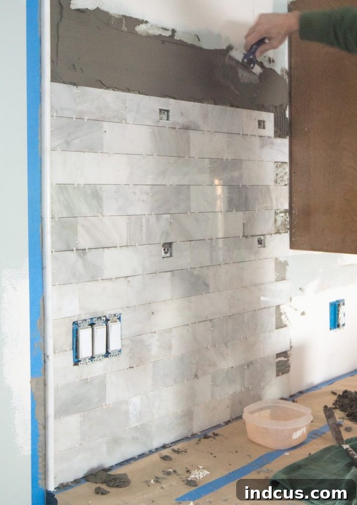 Selecting the right thinset mortar color for marble tile