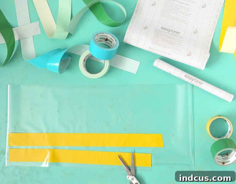 duck tape strips backed with easyliner