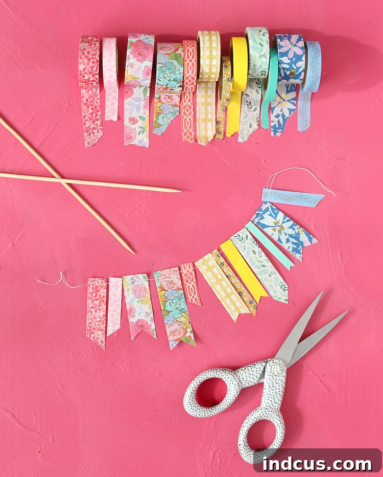 how to make a washi tape garland