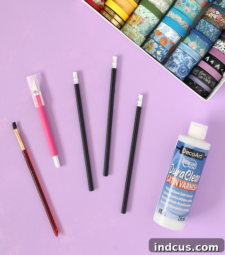 washi tape pencils supplies needed