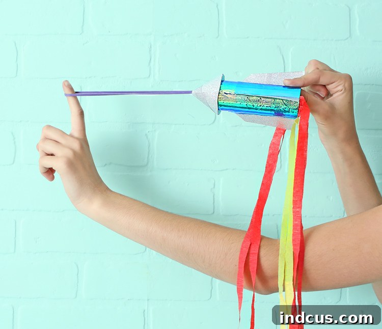 diy rubber band rocket toys