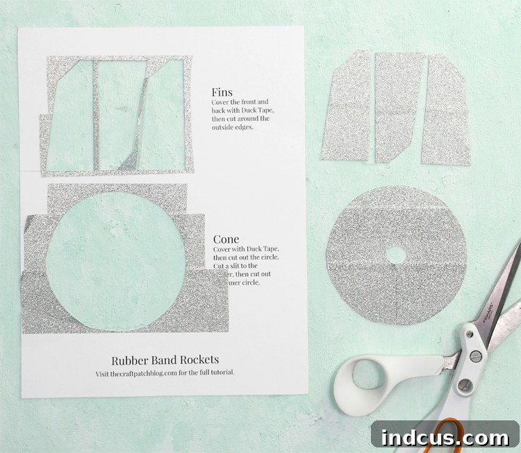 rocket rubber band toy template