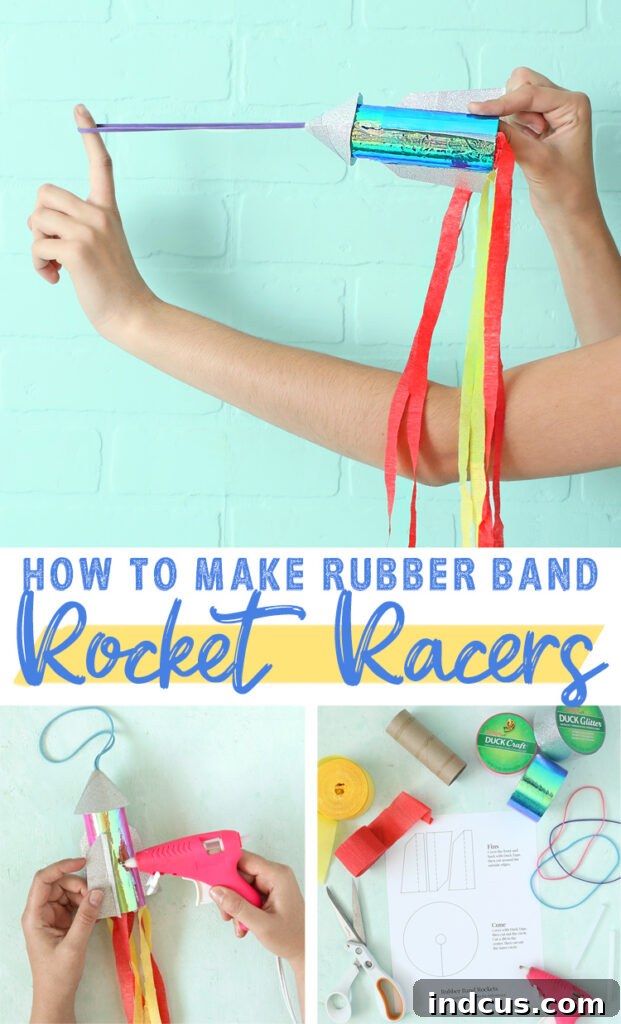 how to make rubber band rocket racers
