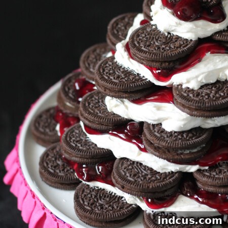 No Bake Oreo Cheesecake Tower