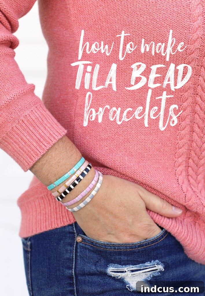 Easy DIY Flat Bead Bracelet 8 how to make tila bead bracelets