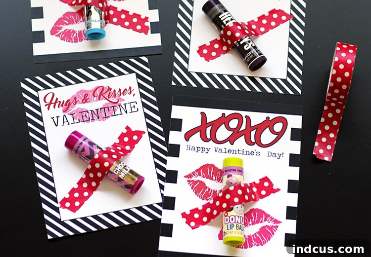 DIY Lip Balm Valentine's Day Card Assembly