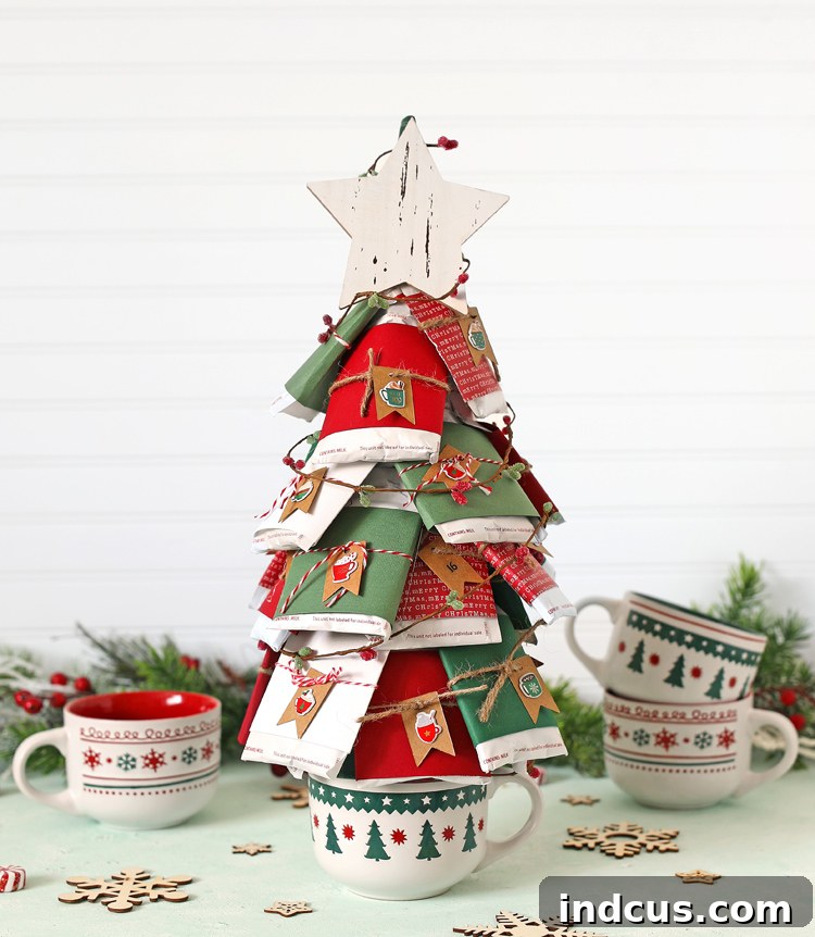 Unique DIY Hot Cocoa Tree Advent Calendar for Christmas