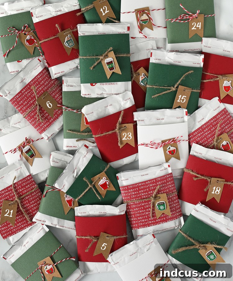 Hot Cocoa Christmas Countdown Packets