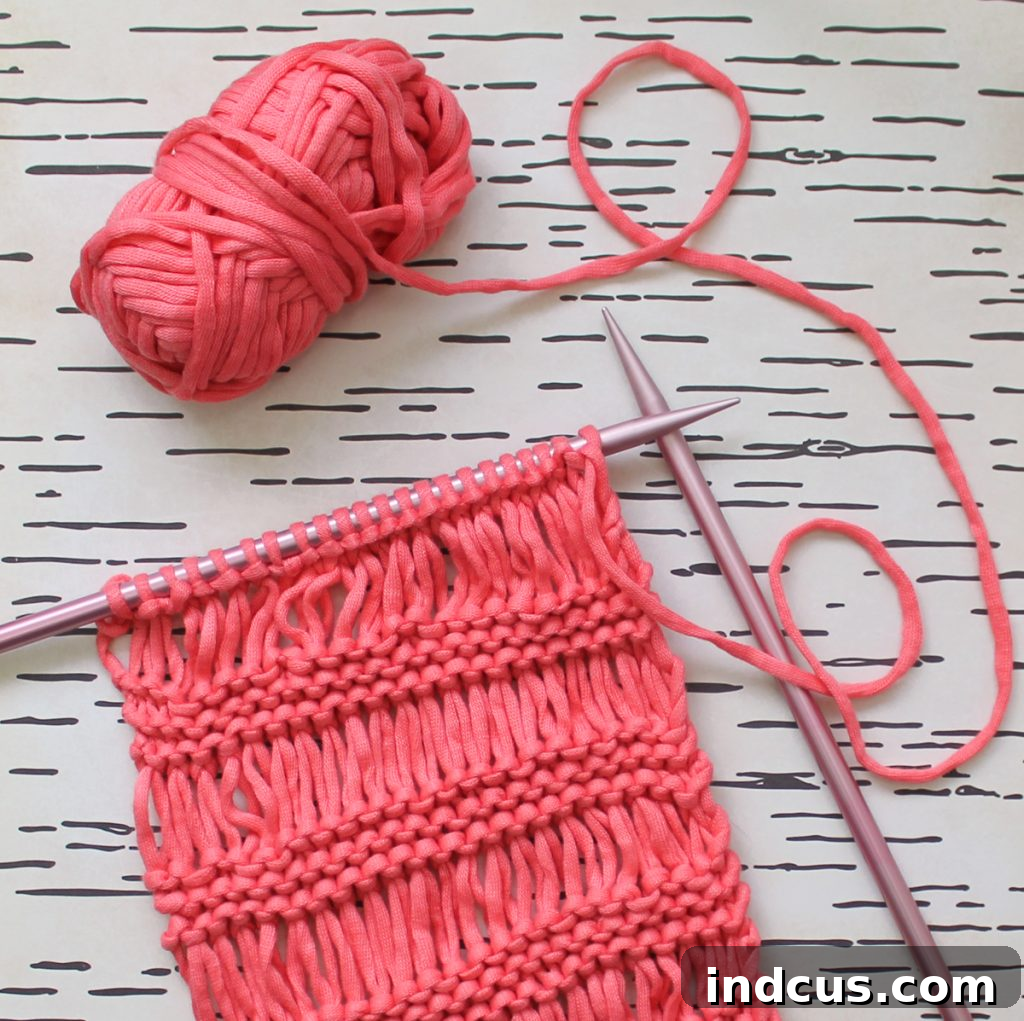 Boho Chic Scarf Free Knitting Pattern 4 Detailed view of the interesting knitting stitch pattern