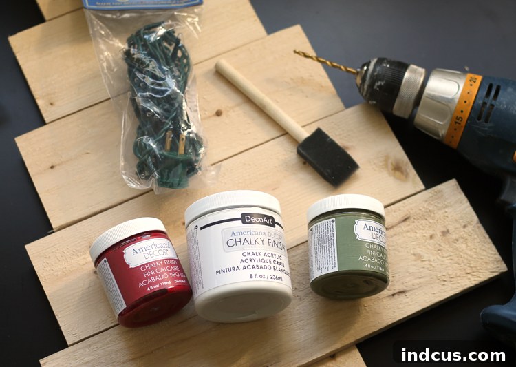 Supplies Needed for Pallet Wood Christmas Tree DIY