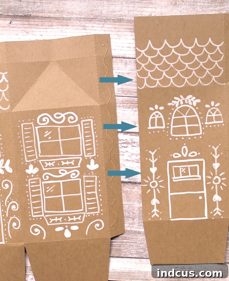 putting together a milk carton house