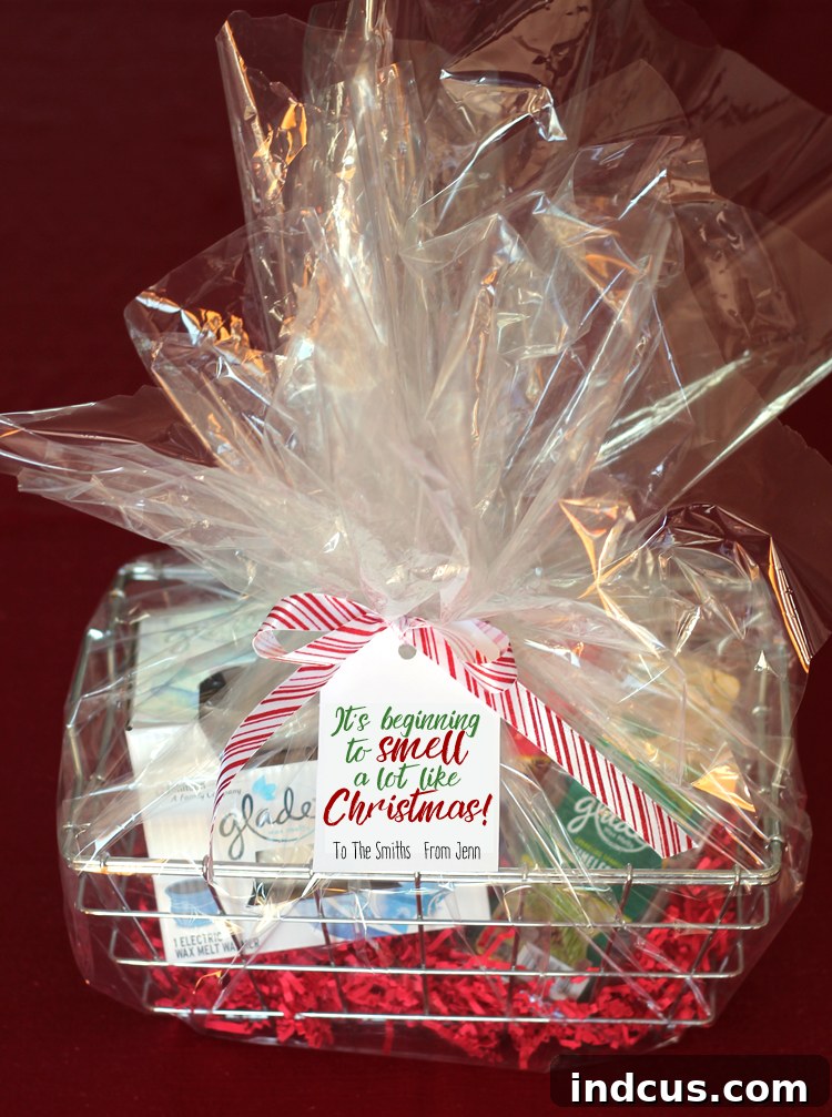 Host a Handmade Holiday Prep Party 7 Wax warmer Christmas gift with a festive tag printable