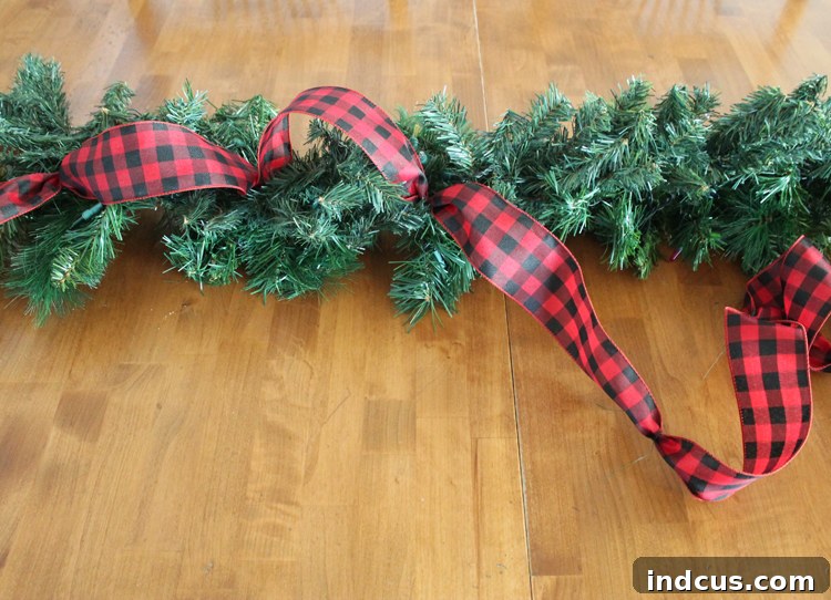 How to add ribbon to garland