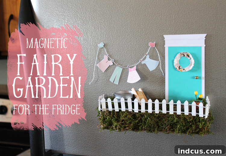 magnetic fairy garden for the fridge, DIY craft project, miniature garden ideas