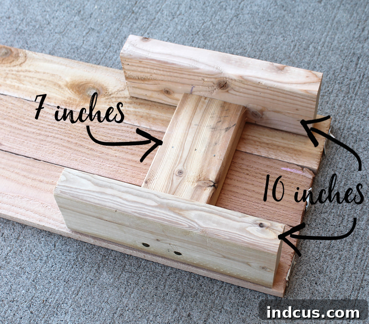 Diagram illustrating the assembly of the 2x4 support frame for a cedar herb garden planter.
