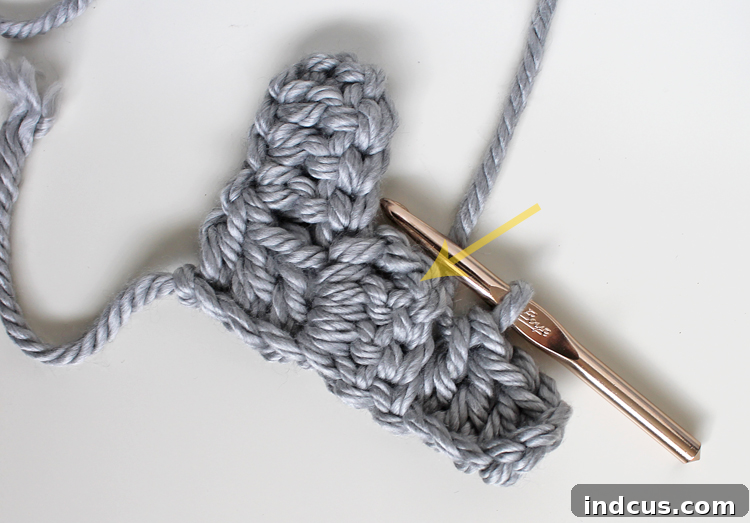 Crochet Pillow Tutorial Step 9: Sl st into corner of previous block to connect