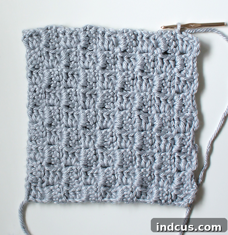 Crochet square turned to pillow: Completed square ready for assembly