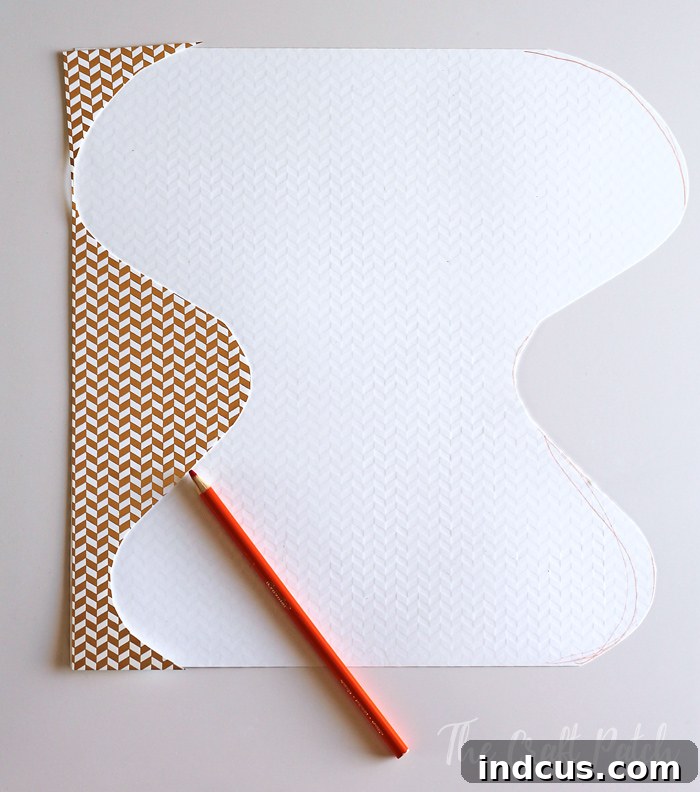 Cutting curved paper shape for butterfly wings