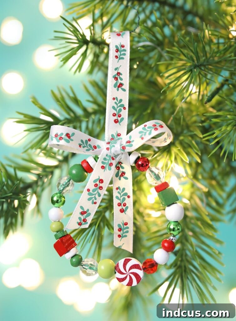 beaded wreath ornament kids can make