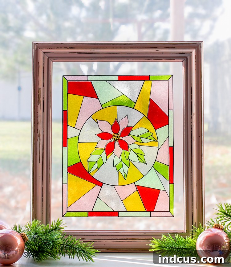 Faux Stained Glass Christmas Window Decoration