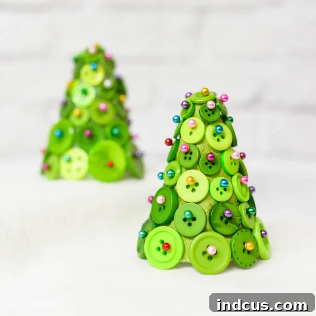 Easy DIY Button Christmas Trees