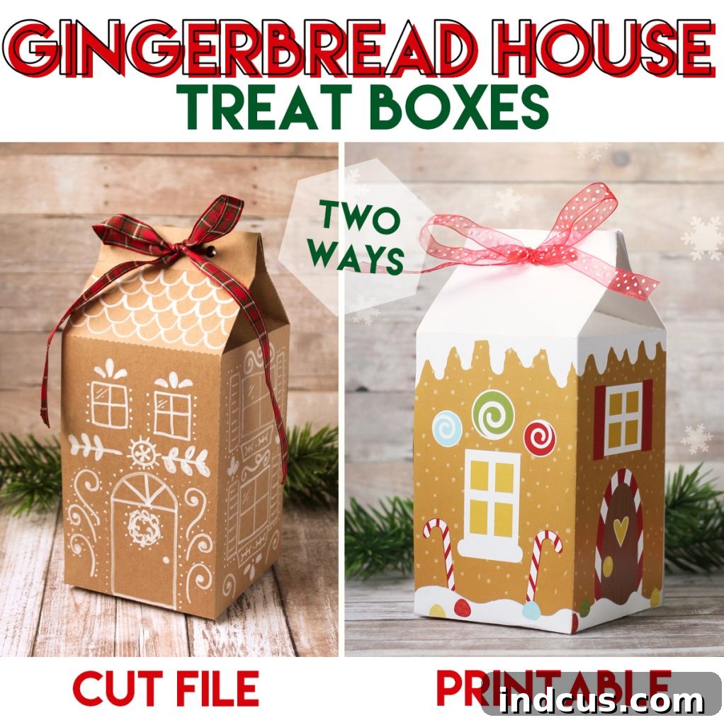 Printable Gingerbread House Treat Boxes