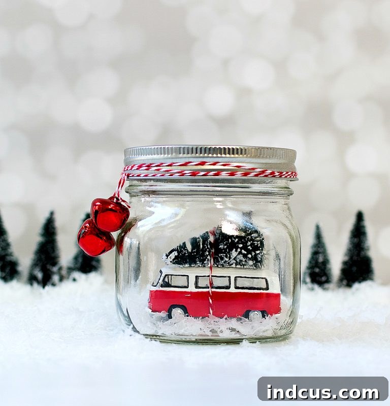 Waterless Mason Jar Snow Globe DIY
