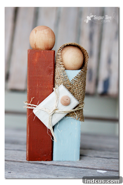Wooden Nativity Silhouette Statue